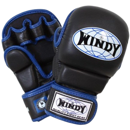 Windy MMA Hybrid Gloves - Blue Black - Windy Fight Gear